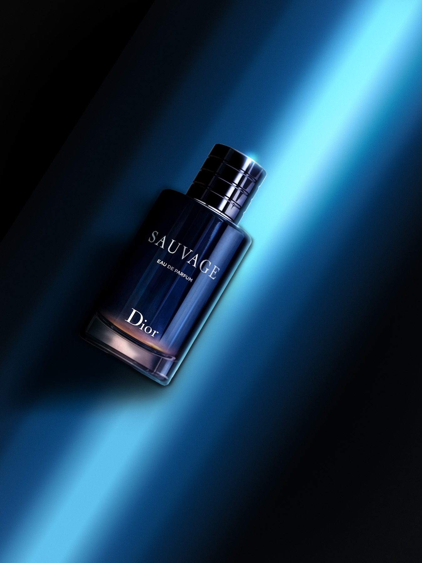 Dior Sauvage — blue studio lighting